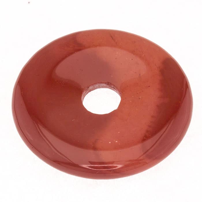 Donut en jaspe mokaïte rouge