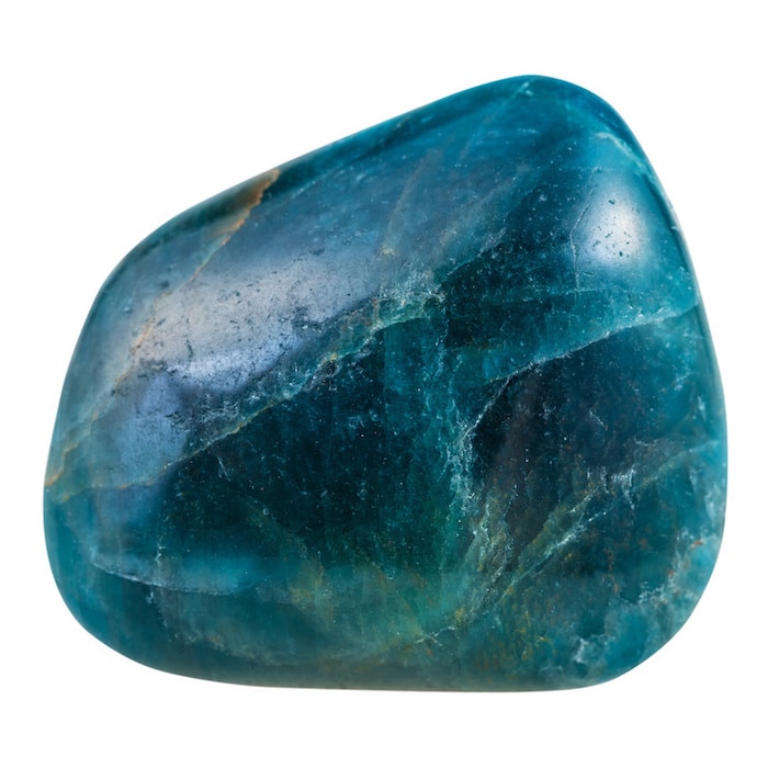 Pendentif En Pierre Apatite Bleue Roulée - Bijou Naturel - Neuf Avec étiquettes