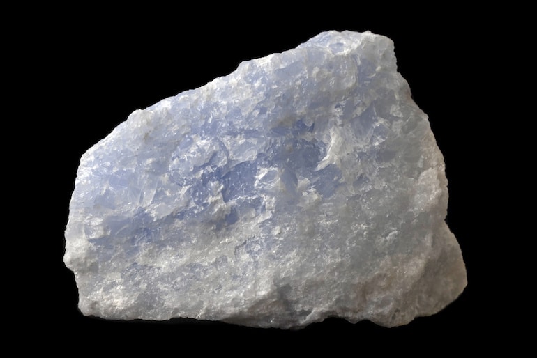 Pierre brute de calcite bleue