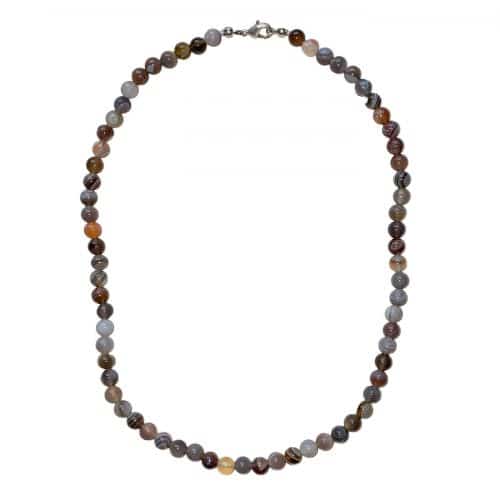 Collier en Agate Naturelle - Pierres Boules 6mm