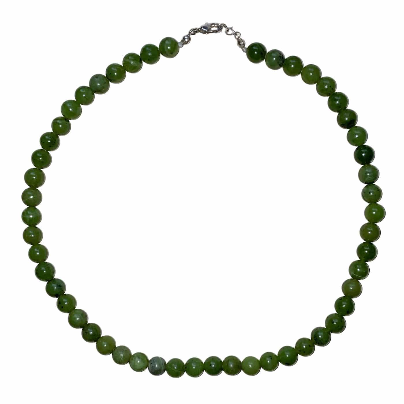 Collier en Jade Néphrite du Canada - Pierres Boules 8mm