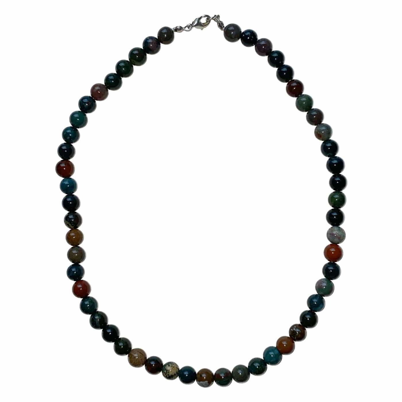 Jaspe Sanguin (Héliotrope) - Collier Boules 8mm | Boutique de Minéraux