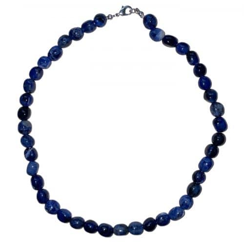 Collier de pierres roulées en Sodalite