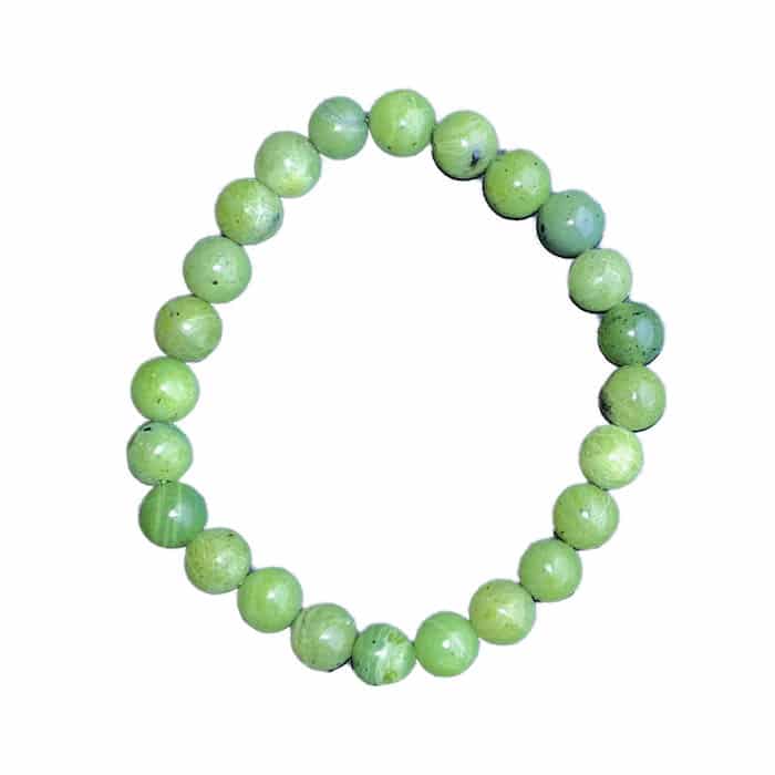 Jade Néphrite du Canada - Bracelet Pierres Boules 8mm - Boutique de Minéraux