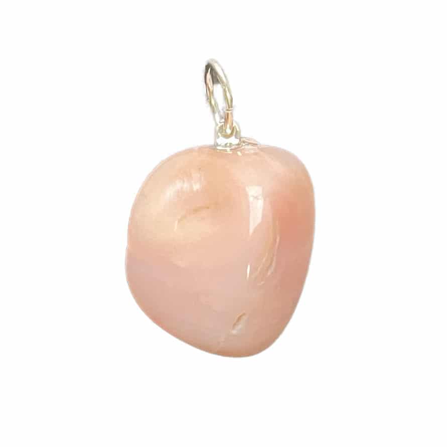 Pendentif pierre roulée en opale rose des Andes