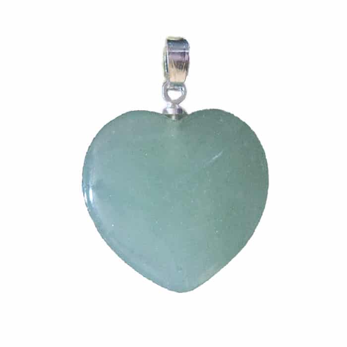 Pendentif coeur en aventurine verte 