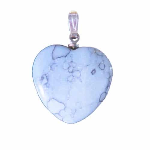 Howlite Teintée Bleue Pendentif Coeur | Boutique de Minéraux | Lithothérapie en Ligne