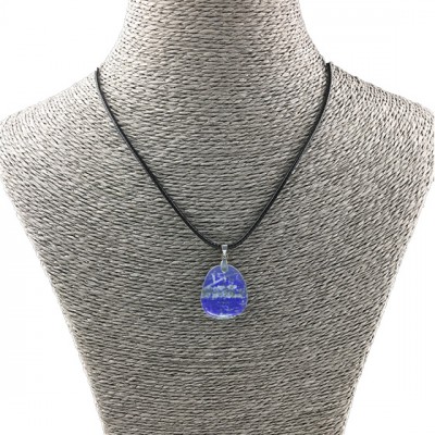 Pendentif Lithothérapie Lapis Lazuli En Bouteille Avec Chaîne Argent - Pierre Naturelle - Neuf Avec étiquettes