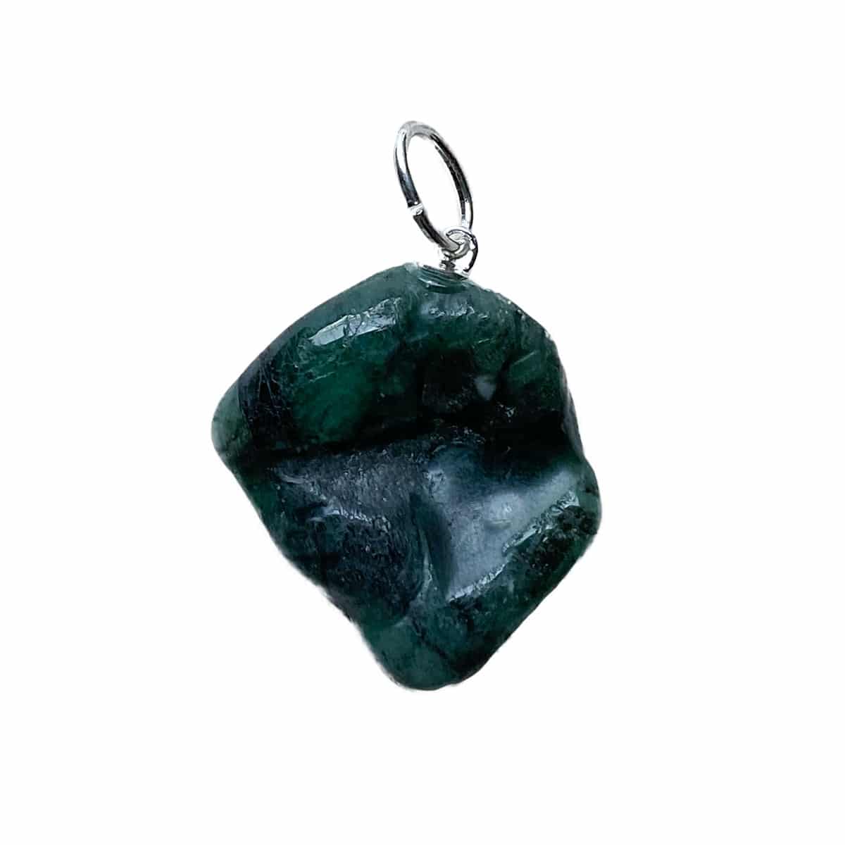 Pendentif pierre roulée en émeraude