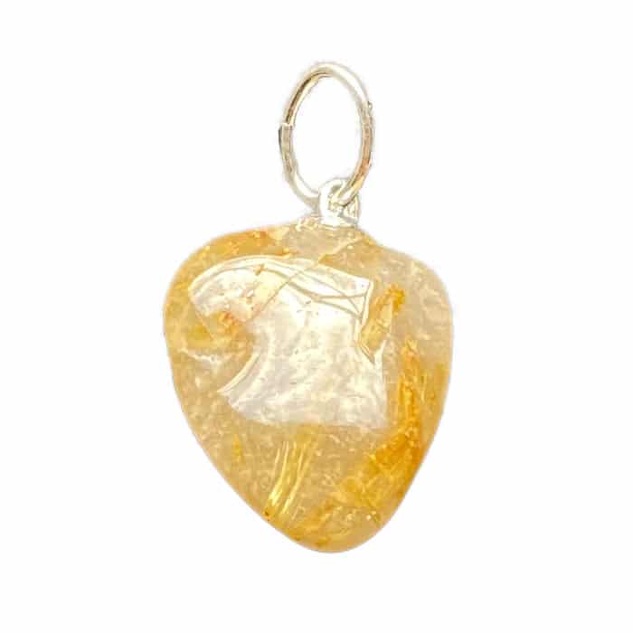 Pendentif Pierre Roulée en Quart Rutile