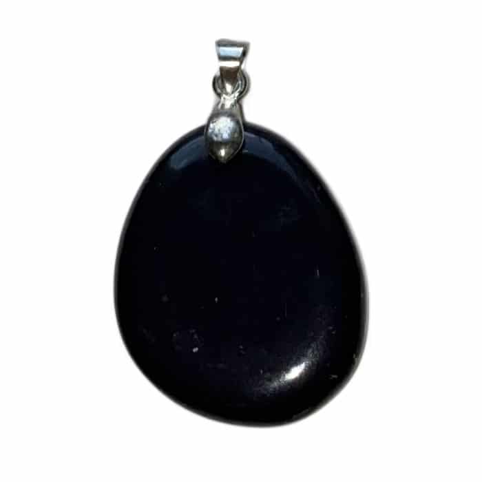 Pendentif Pierre Plate en Obsidienne Œil Céleste