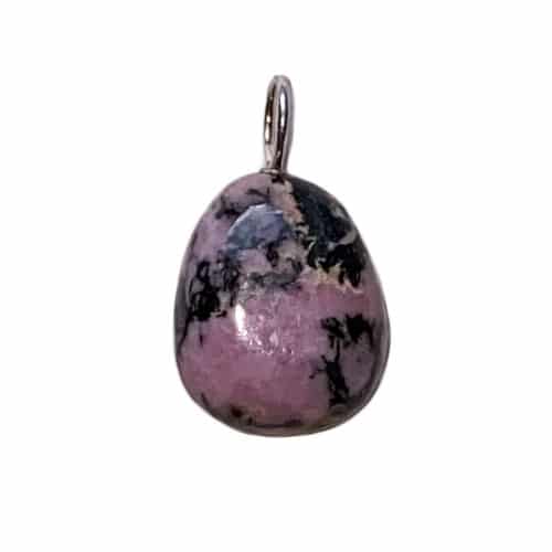 Pendentif Pierre Roulée en Rhodonite - Qualité E