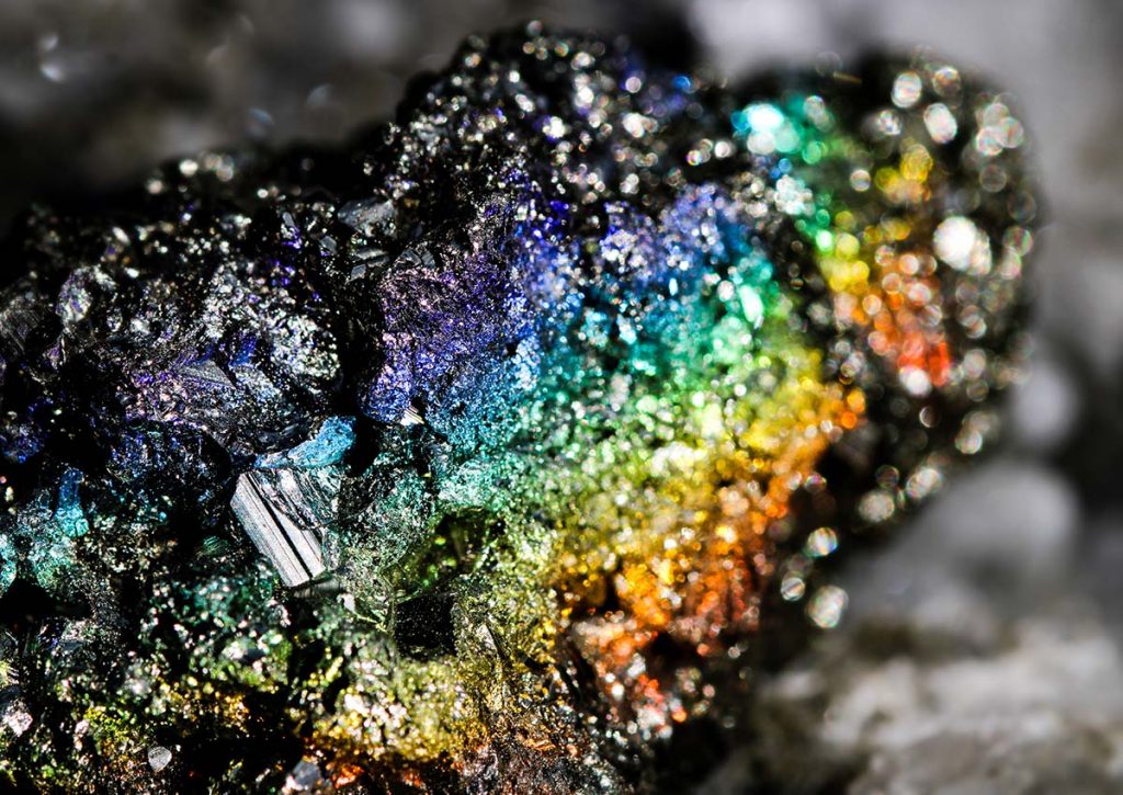 Très rare pyrite irisée ou pyrite iridescente